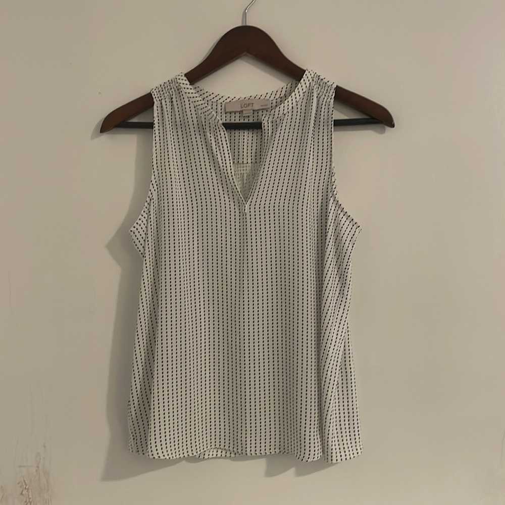 BOGO - LOFT Sleeveless Top Patterned Black/White XXSP